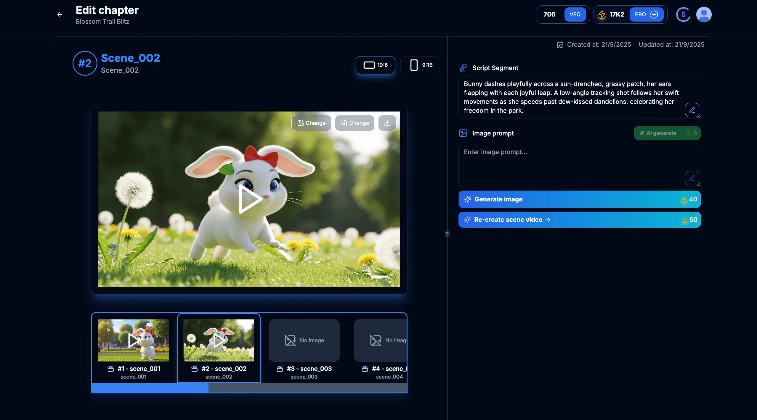 Bước 6.2: Create Video for Scene (Flow)