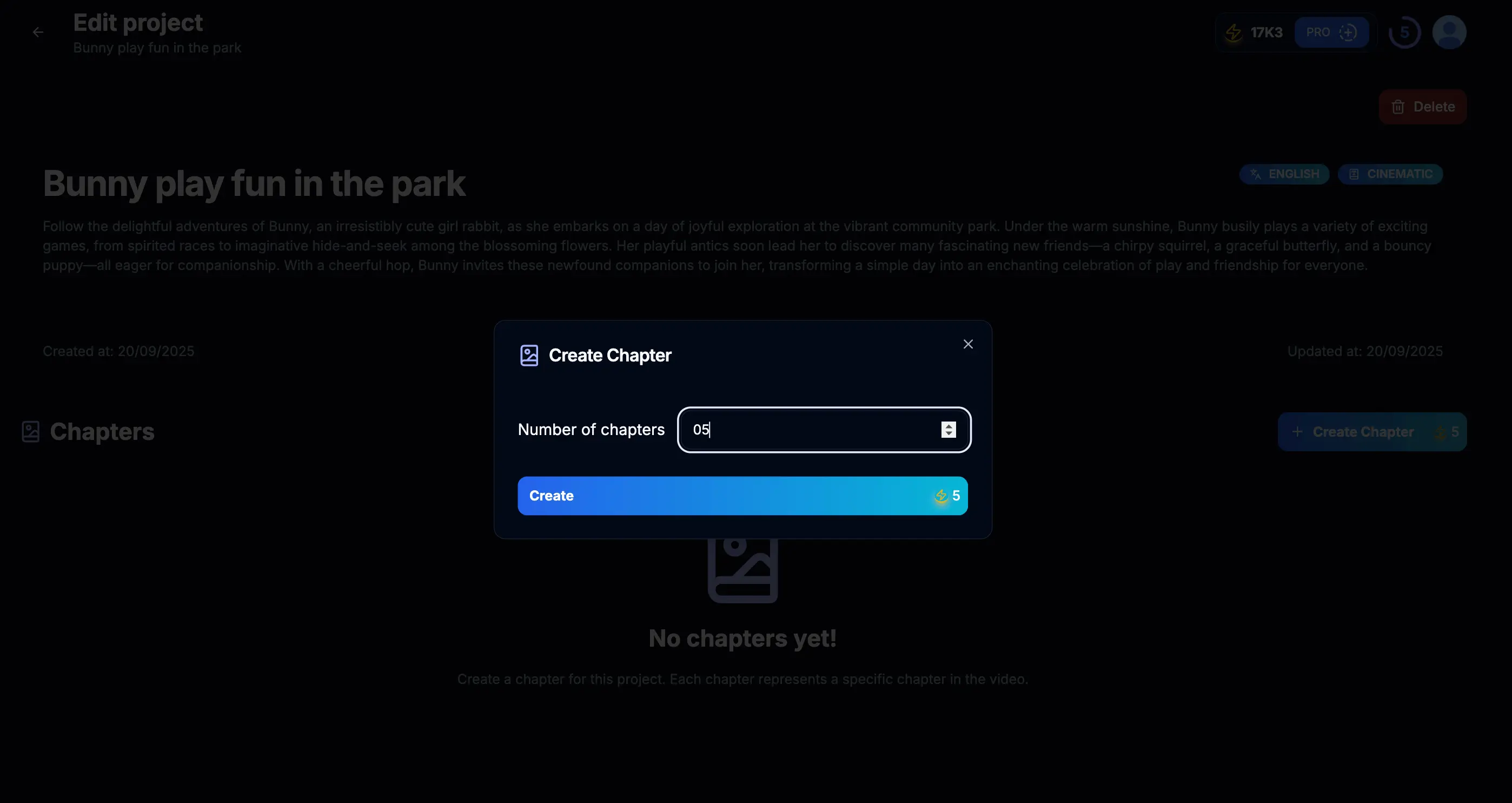 Step 2.1: Create Chapters